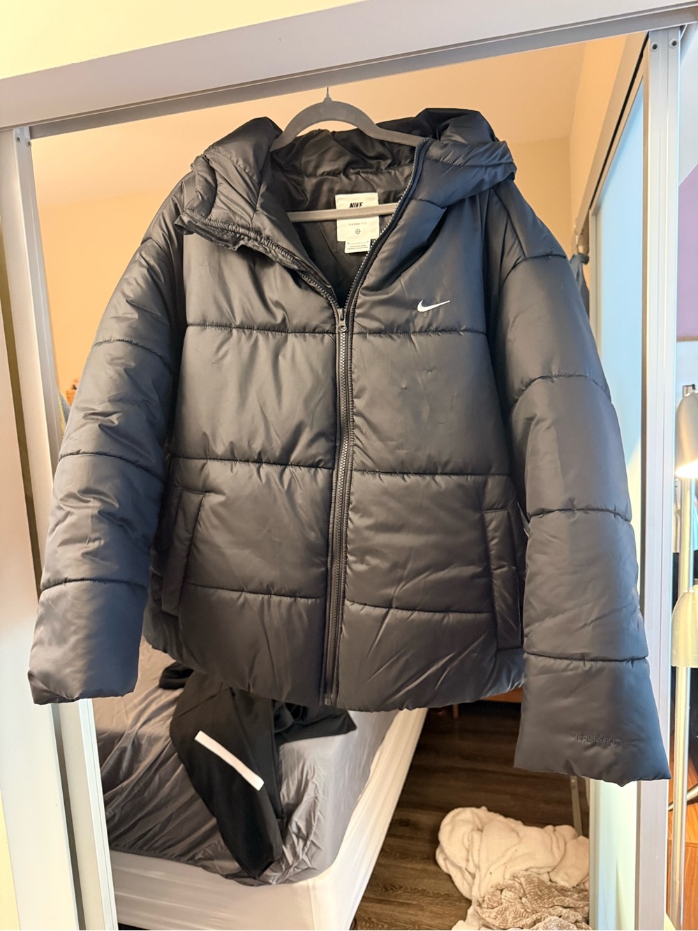 Nike Black Hooded Puffer Jacket